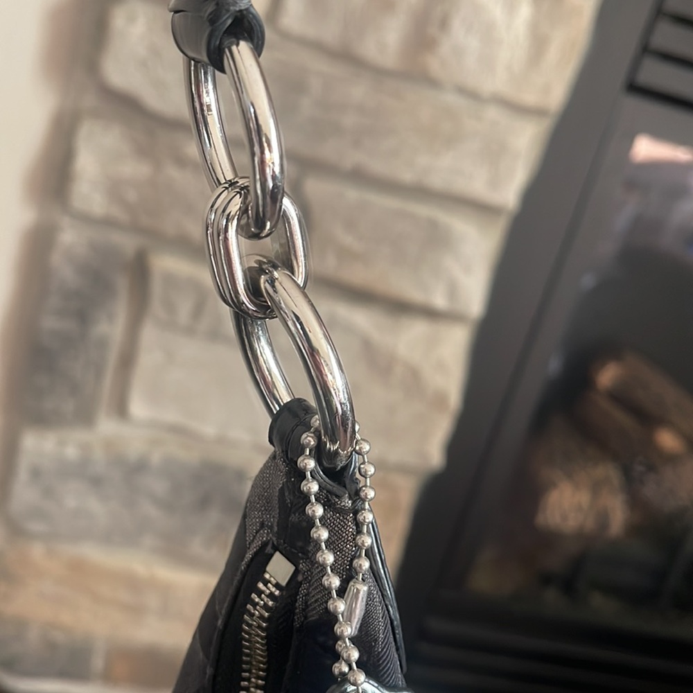 Coach Kristin Chain Link Op Art Hippie Shoulder 1875 Hobo Bag - Picture 5 of 13
